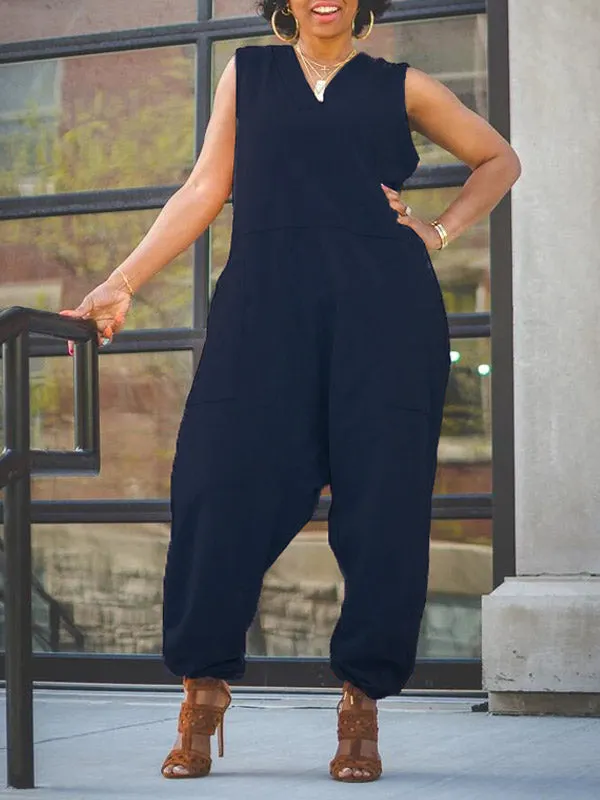 Women's Strapless Jumpsuit | with V-Neck