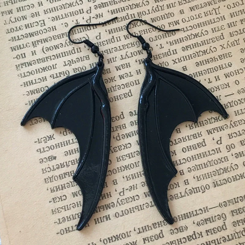 Back To School  Bat Wing Earrings,Black Bat Earrings,Halloween Earrings,Vampire Bat Earrings,Bat Lovers,Witches,Gothic Victorian Earrings