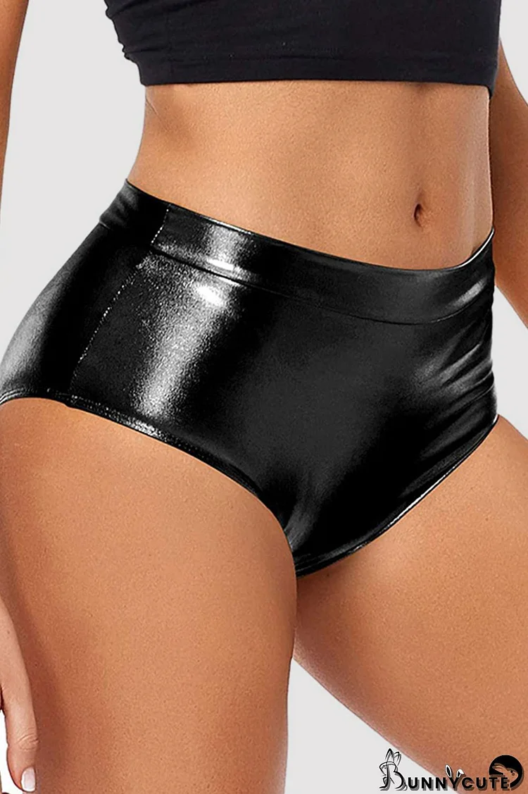 Black Sexy Solid Basic Skinny Mid Waist Conventional Solid Color Shorts