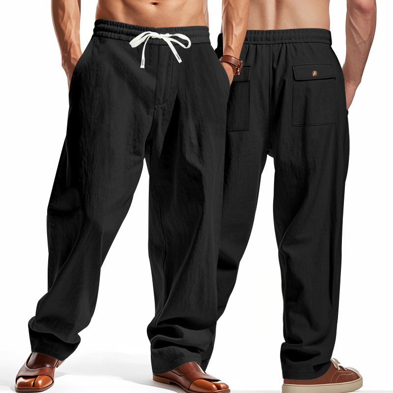 Men’s Summer Casual Linen Loose Straight-Leg Pants – Fashionable, Versatile, Breathable, Quick-Dry