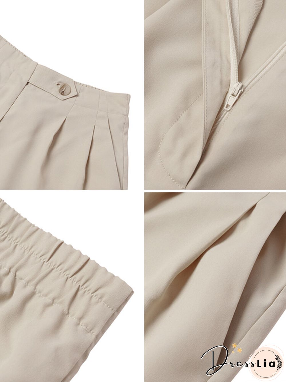Women Solid Pocket Casual Wide Leg Loose Shorts