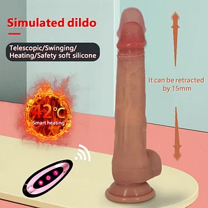 Couple Toys Heating Retractable Rocking Vibrating Dildo – Smart Temperature & Multi-Function Pleasure sex Tool