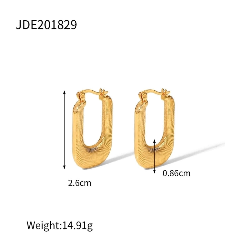 1 Pair Retro Minimalist Geometric Plating 304 Stainless Steel Earrings Ear Studs