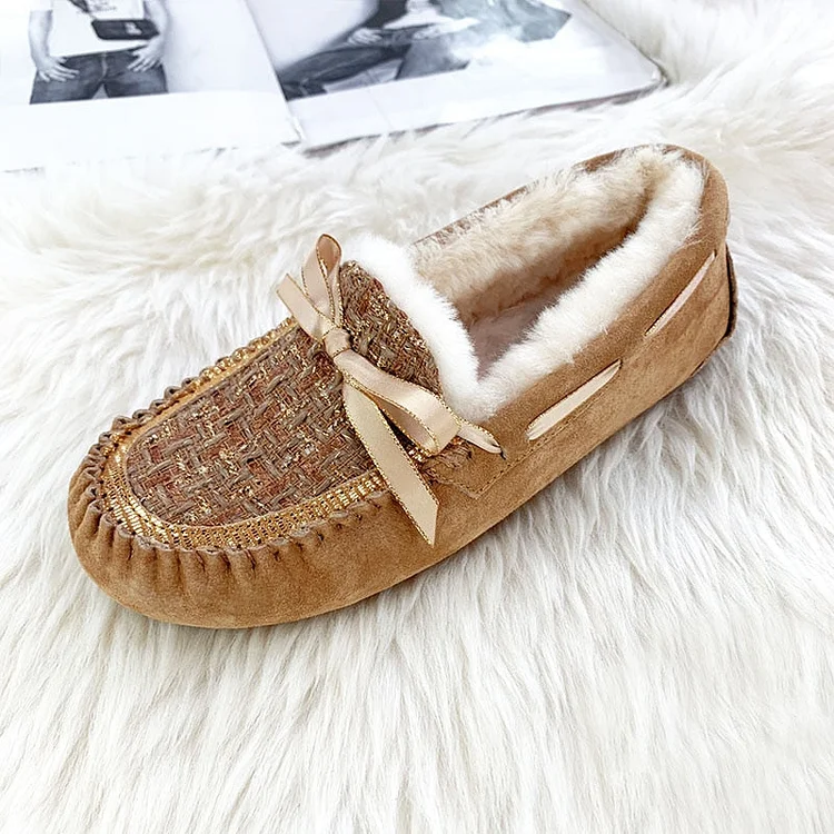 Furry Outer Wearing Flats Loafers Belt Buckle Decor Backless  Wild Fluffy Flat Mules Warm QueenFunky