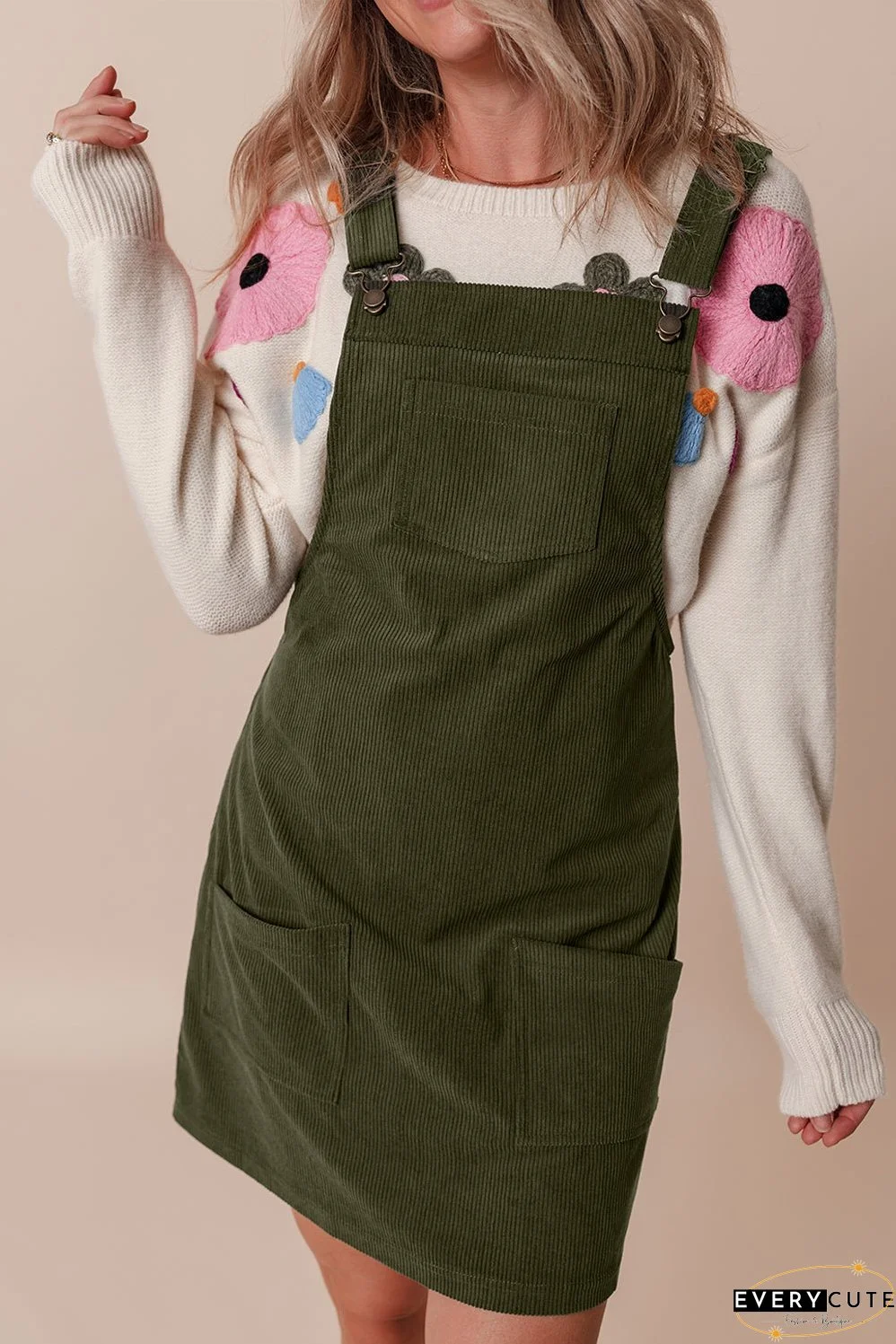 Mini Corduroy Pinafore Dress
