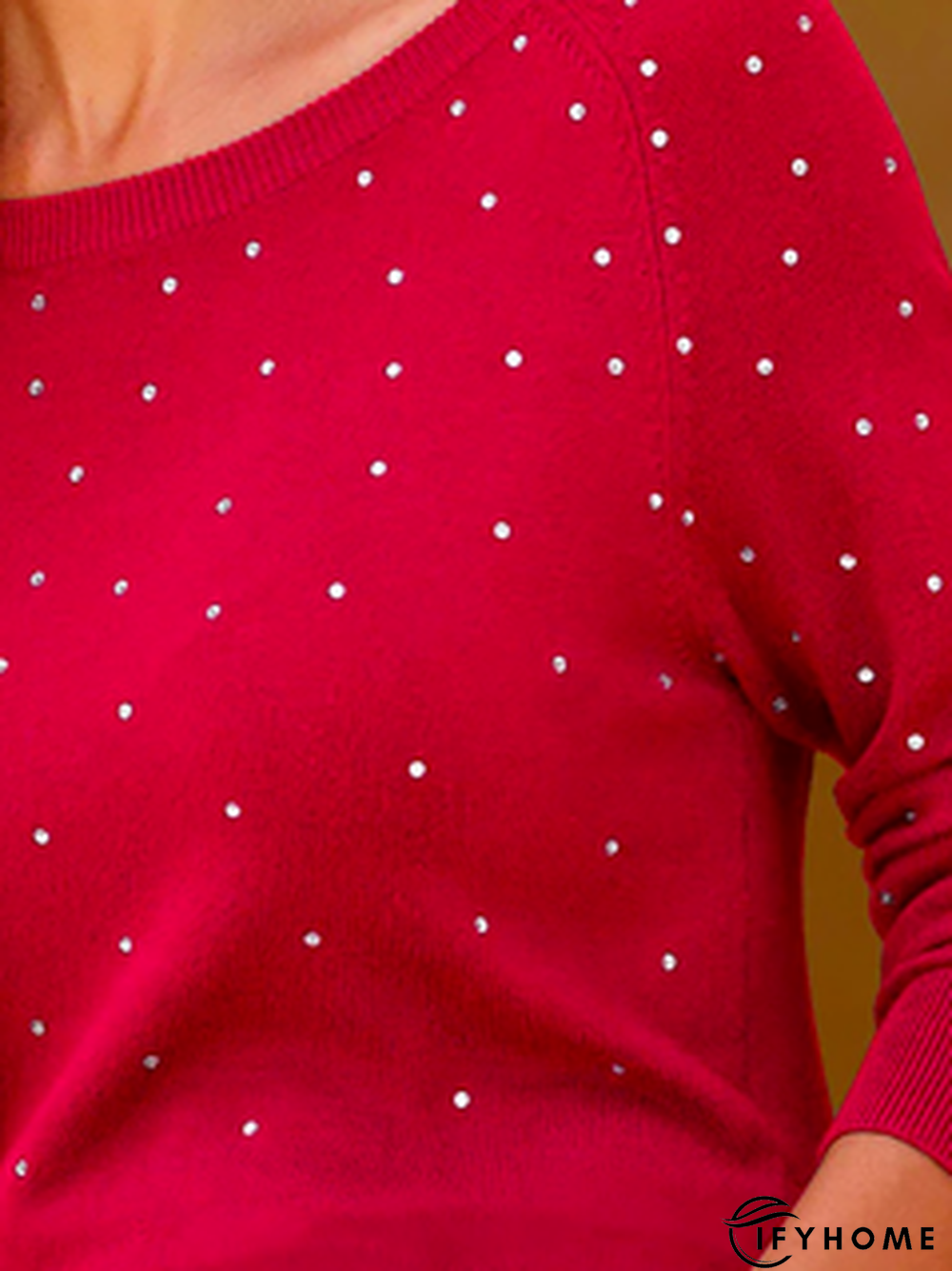 Plain Christmas Crew Neck Tunic Sweater Knit Jumper | IFYHOME
