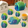 Gr&uuml;ner Fisch 5d DIY Tiermuster Diamantmaler-Untersetzer mit Halter Startseite