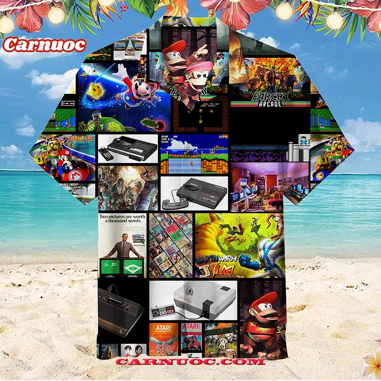 Vintage Retro Console Video Games | Unisex Hawaiian Shirt