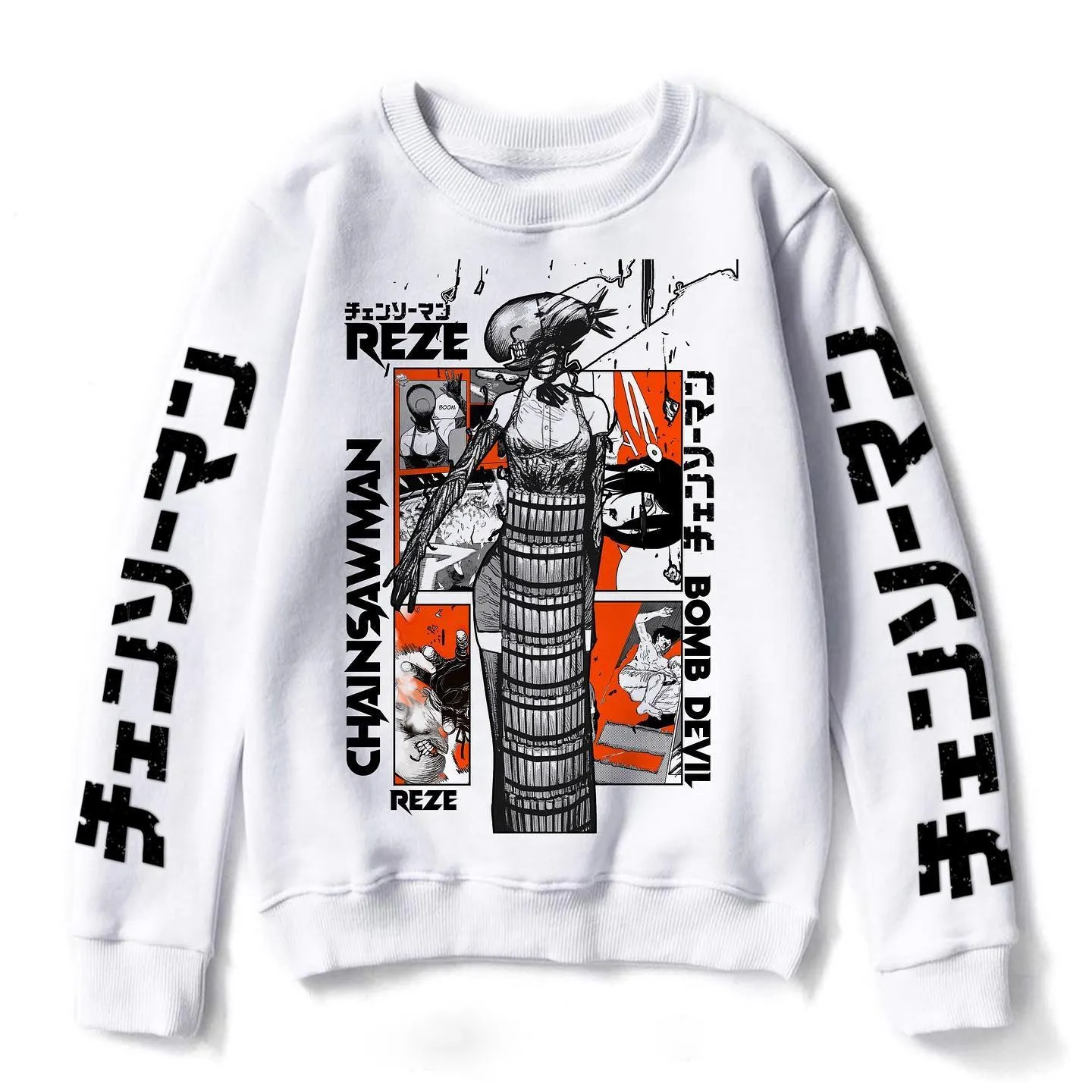 Chainsaw Man Cotton Unisex Crew Neck Anime Sweatshirt