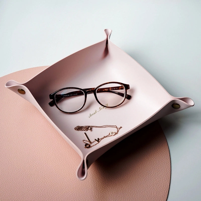 Nordic Leather Storage Box Desktop Storage Table European Style Leather Jewelry Cosmetic Key Storage