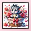 【Limited Stock Sale】Full Embroidery Cotton 11CT Print Rose Pterosaur in Basket Cross Stitch 45x45cm tapestrymarket