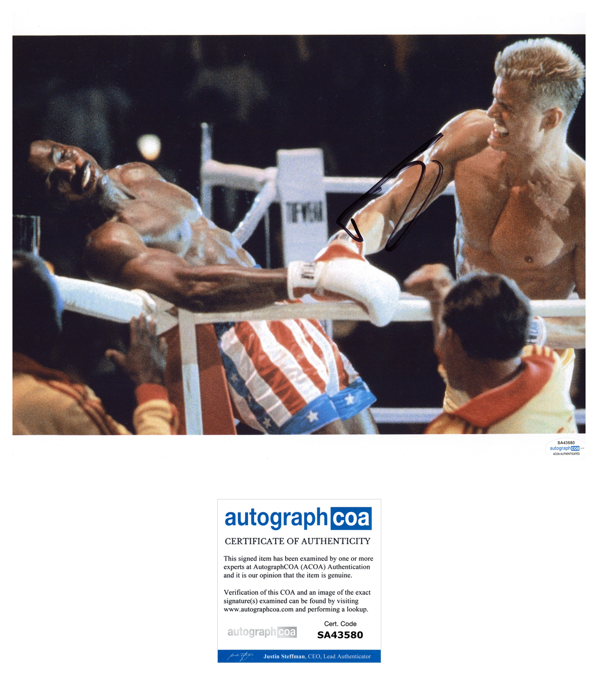 Dolph Lundgren Signed Autographed 11x14 Photo Poster painting Ivan Drago Rocky IV 4 ACOA COA