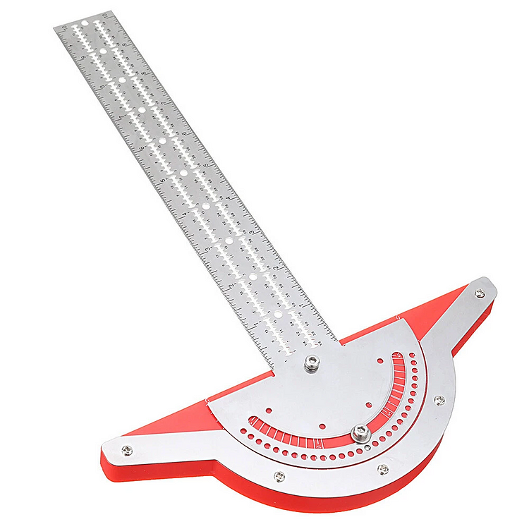 Efficient Woodworkers Stainless Steel Protractor & Edge Ruler