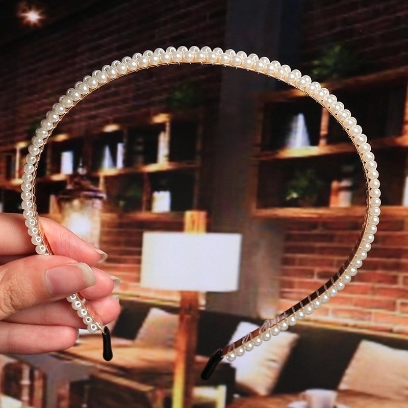 Women’s Fashion Waves Alloy Inlay Artificial Pearls Headwear