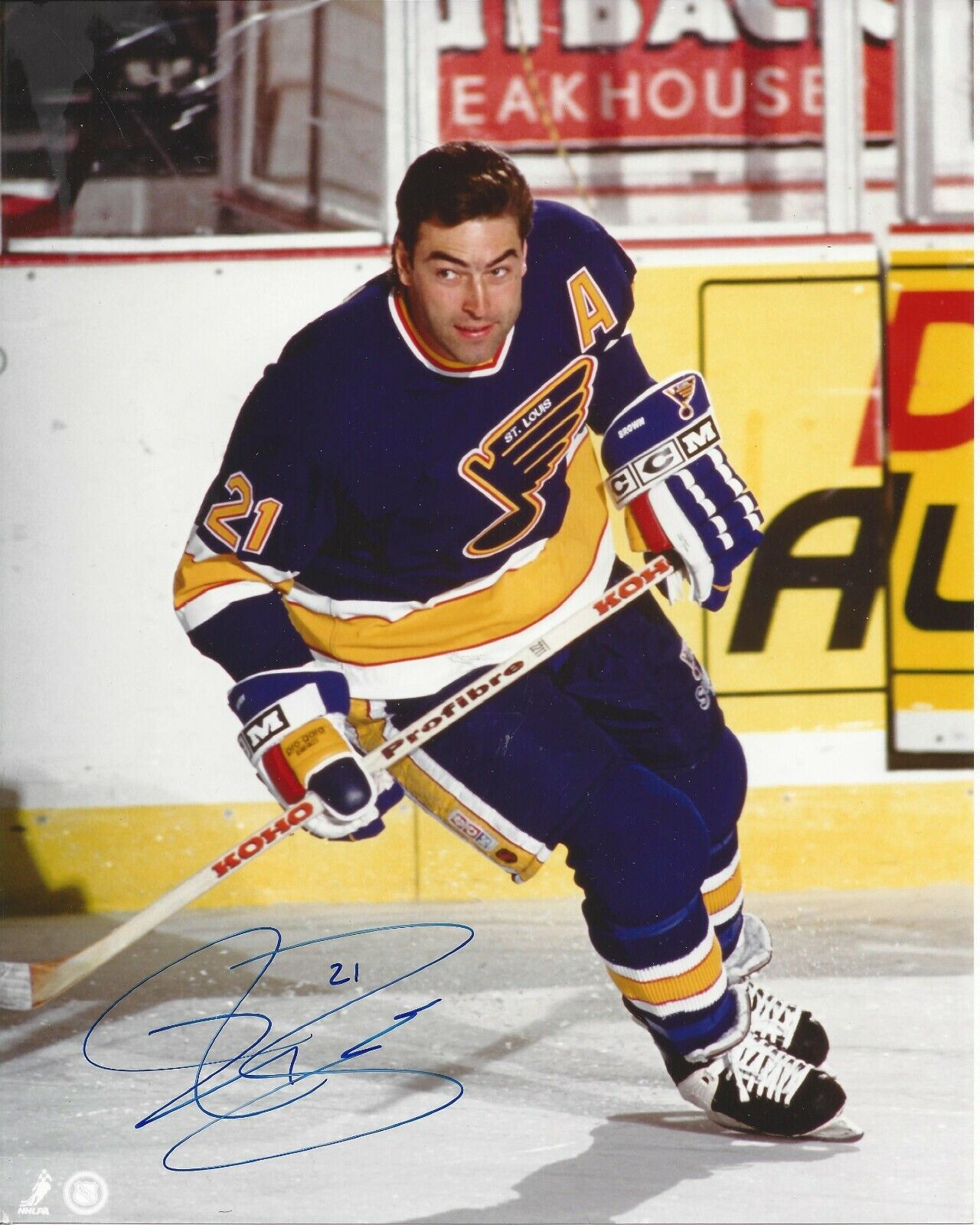 Jeff Brown Autographed 8x10 St. Louis BluesB405