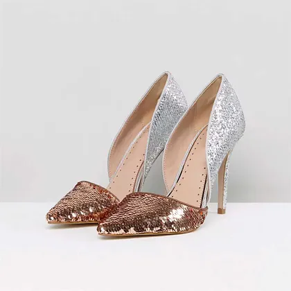 FSJ Women's Starry Night Pointed Toe Stiletto Pumps - Slip On High Heels For Party, Dress, & Casual Wear