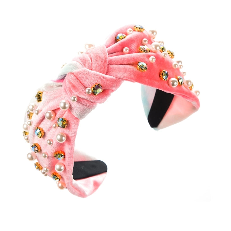 Women’s Casual Vacation Classic Style Color Block Alloy Rhinestone Glass Inlay Rhinestones Hair Band