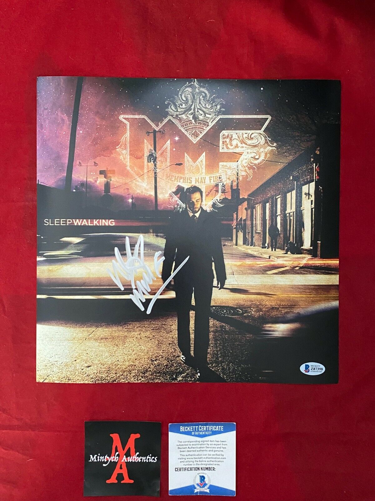 MATTY MULLINS SIGNED 12x12 Photo Poster painting! MEMPHIS MAY FIRE! BECKETT! SLEEPWALKING!