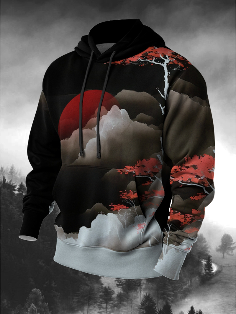 Men's Cherry Tree Cloud Print Hoodie