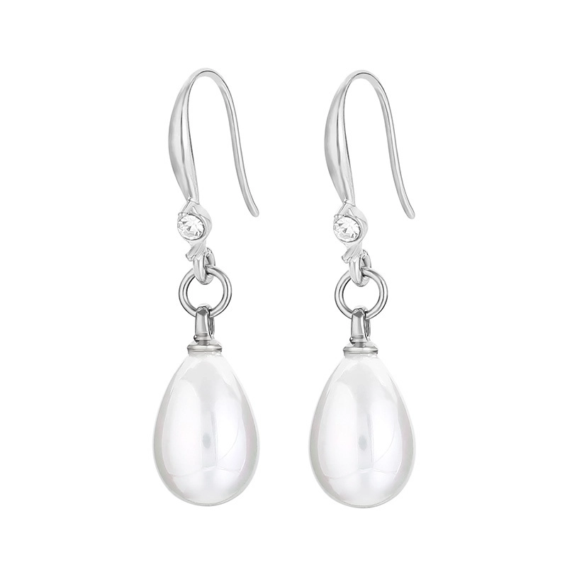 1 Pair Fashion Solid Color Plating Inlay 304 Stainless Steel Stainless Steel Satellite Stone Rhinestones 18K Gold Plated Drop Earrings