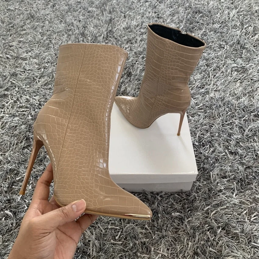 NEW Fashion 2021 Women's Ankle Boots Sexy Women Pointed Toe Ladies Thin High heels Female Shoes Woman Footwear Plus Size 35-42
