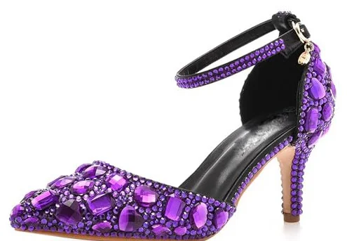 Breakj Breakj Cm Large-Size Sandals Fine Heel Head Water Drill High Heel Sandals Gold Water Drill High Heels Wedding Shoes