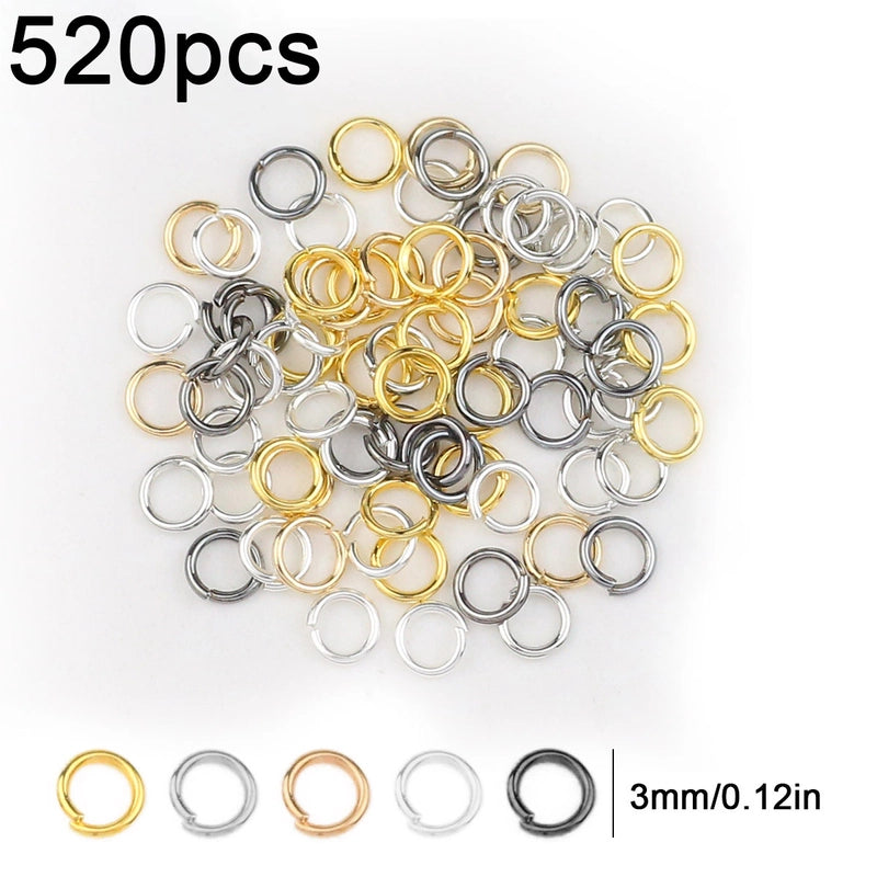 1 Set Diameter 3mm Diameter 4mm Diameter 5mm Alloy Solid Color Open Jump Rings Jewelry Accessories