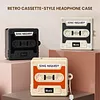 Cassette Tape Design Case Cover for Samsung Galaxy Buds4/4Pro Soft Silicone Protective Cover Shock-Proof Scratch-Resistant