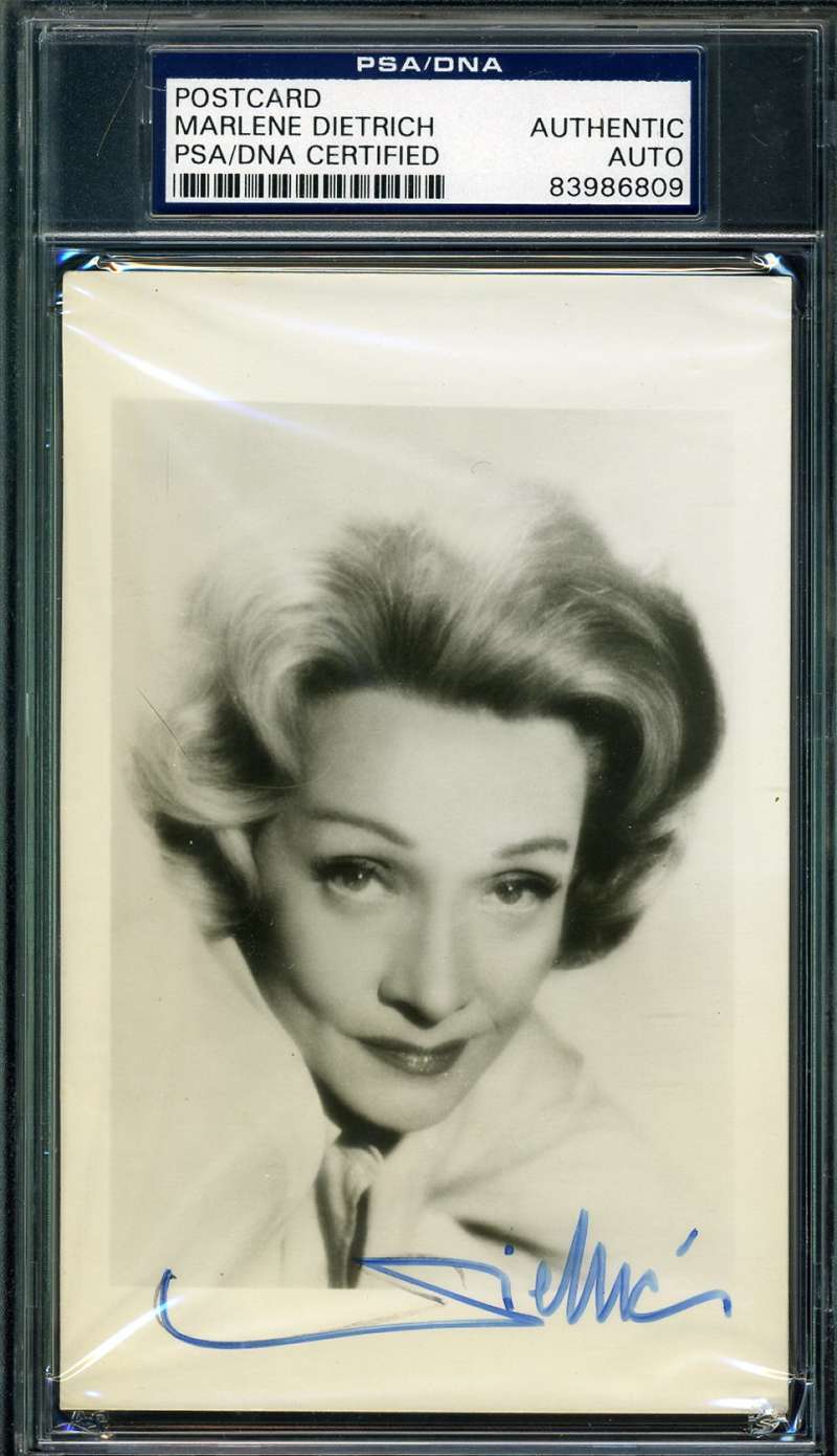 Marlene Dietrich Hand Signed Psa/dna Coa Photo Poster painting Postcard Authentic Autograph