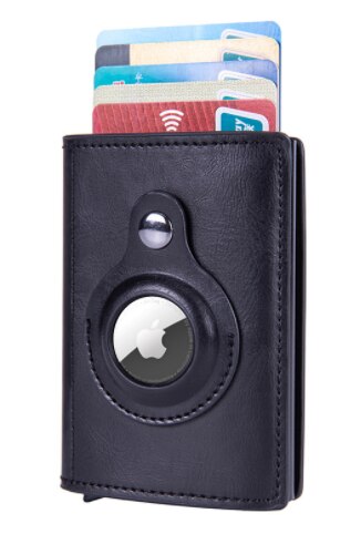 Fiber leather automatic card box crazy horse leather tracker bag | 168DEAL