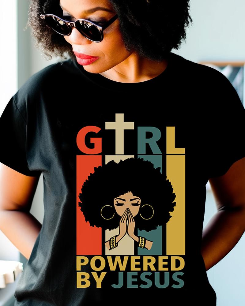 Black Girl Faith Printed Short Sleeved T-Shirt