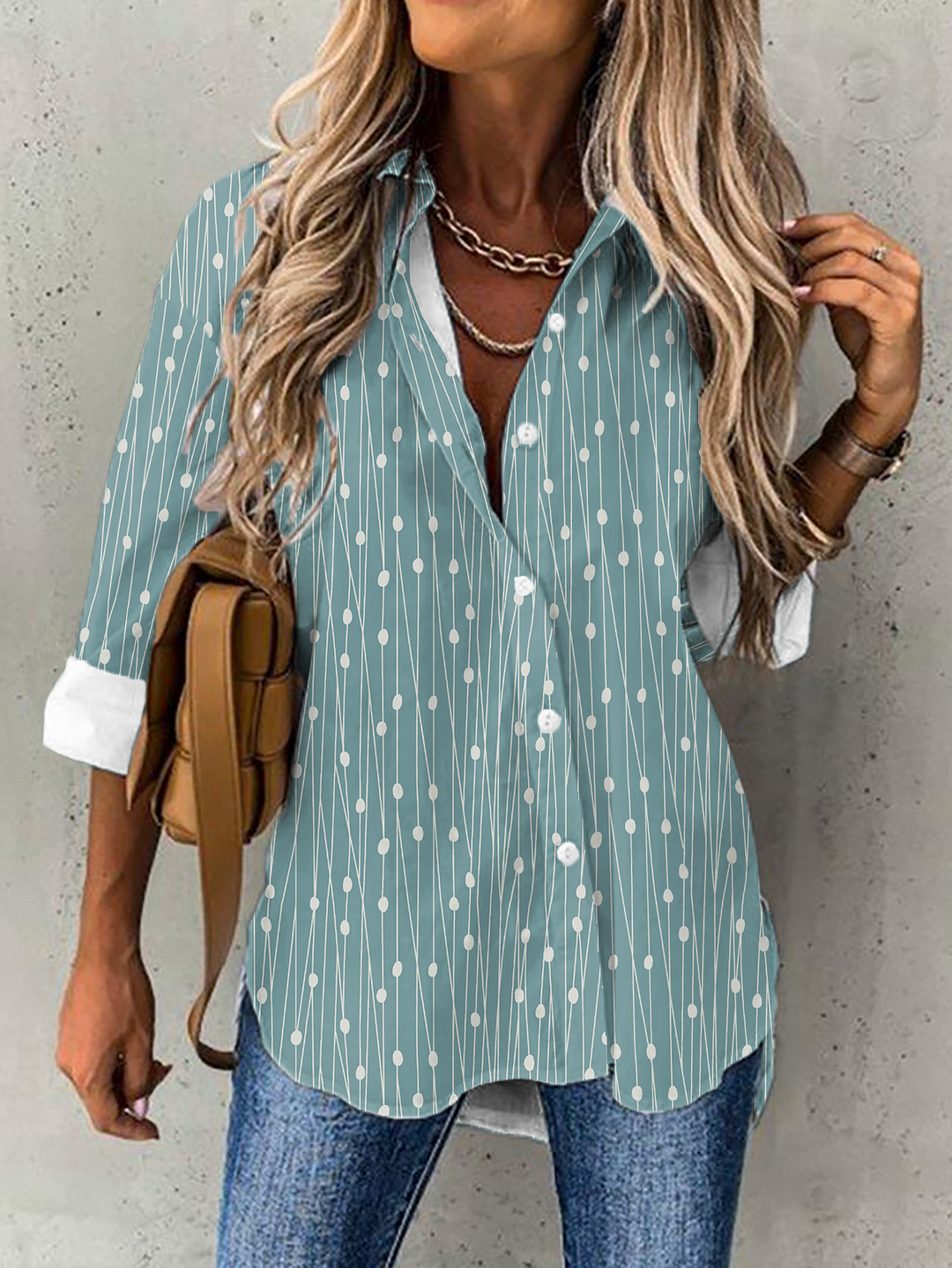 Loose Geometric Casual Blouse