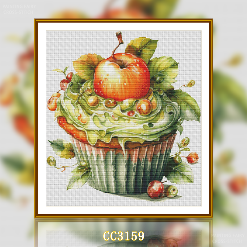 [CC3159-Fruit Cake Series Apple Cake] Painting Fairy Cross Stitch
