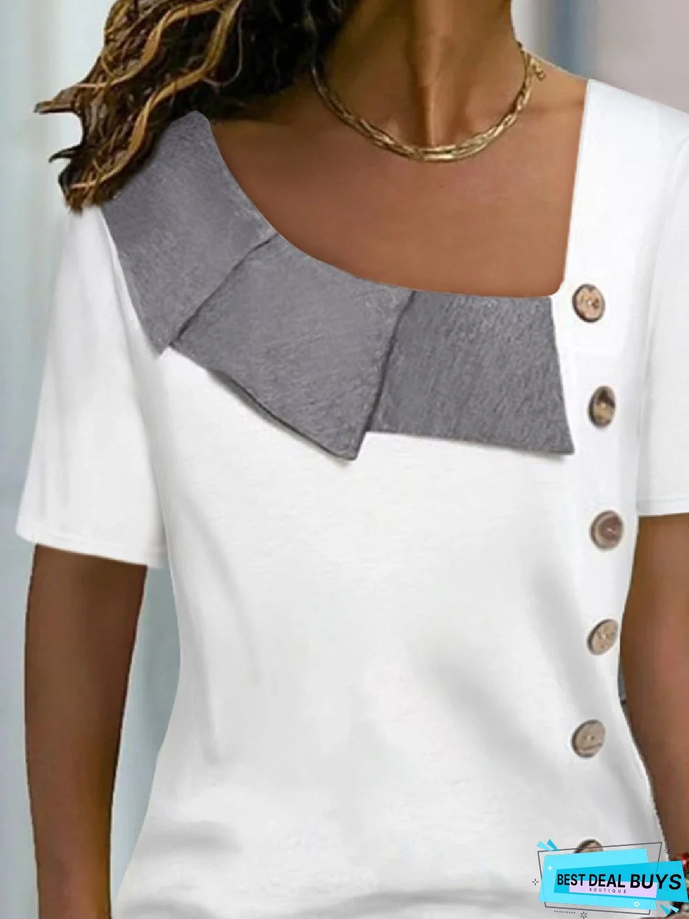 women's sexy Casual Asymmetrical Neck cold shoulder Short Sleeve Loosen Jersey casual Tunic T-Shirt