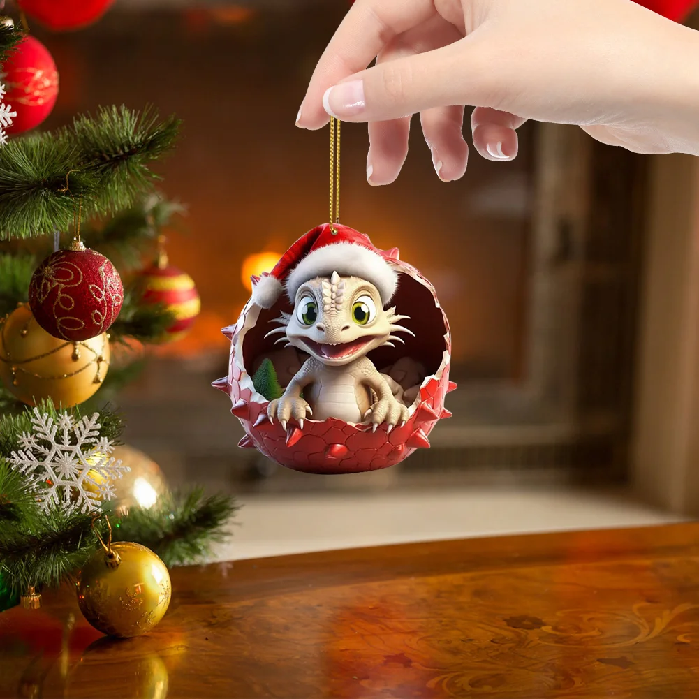 Christmas Dragon Egg Pendants Acrylic Cute Dragon Baby Decor Home Party Supplies