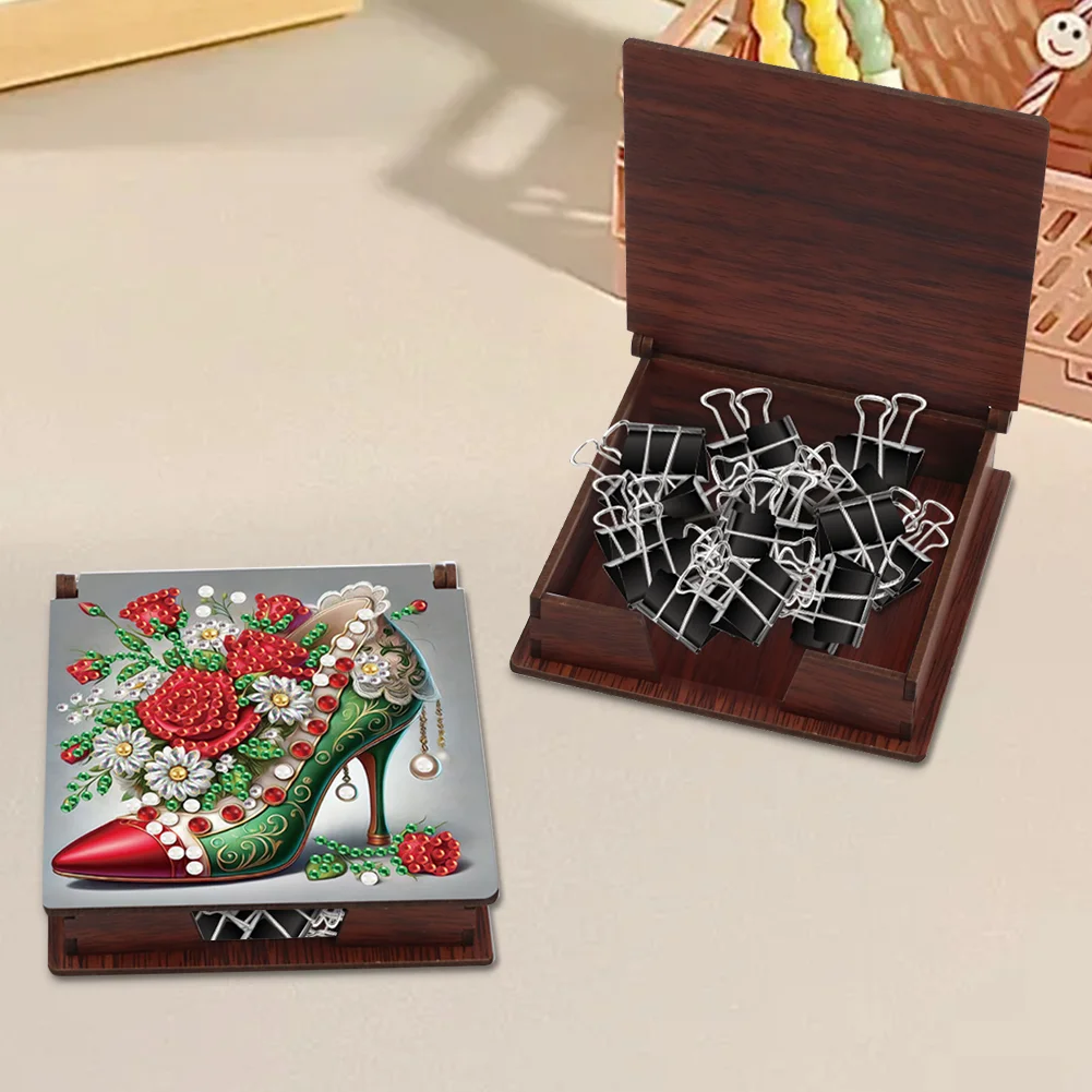 DIY Flower High Heels Diamond Painting Note Box Paper 160 Sheets of Paper for DIY Art Craft
