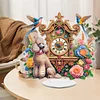 Acrylic Special Shape Flower Bird Diamond Painting Clock Ornaments Kit
