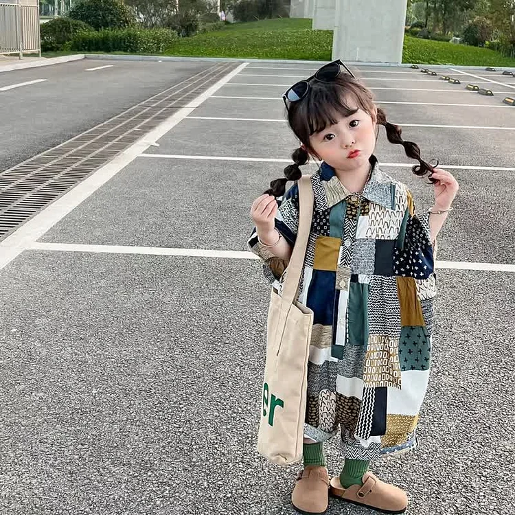 Toddler Girl Plaid Irregular Jumpsuit