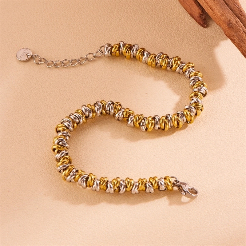 Fashion  Style String Color Titanium Steel Ring Weave Vintage Bracelet Trendy, Personalized And  Exquisite Ring Woven Bracelet3