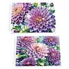 2 Pack Purple Gerbera DIY Diamond Art Spiral Notebook Kit 80 Pages No Lines
