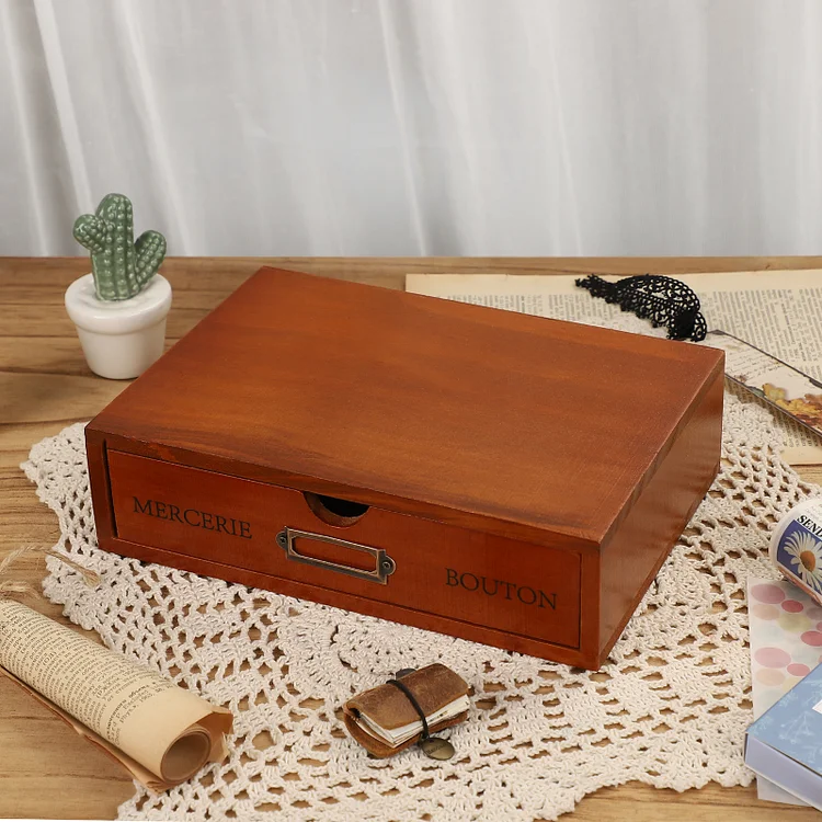Journalsay vintage multi-layered wooden drawer storage box