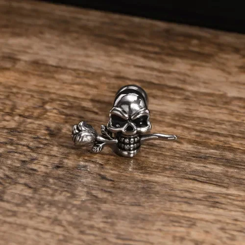 Gothic Skull Rose Flower Punk Earrings