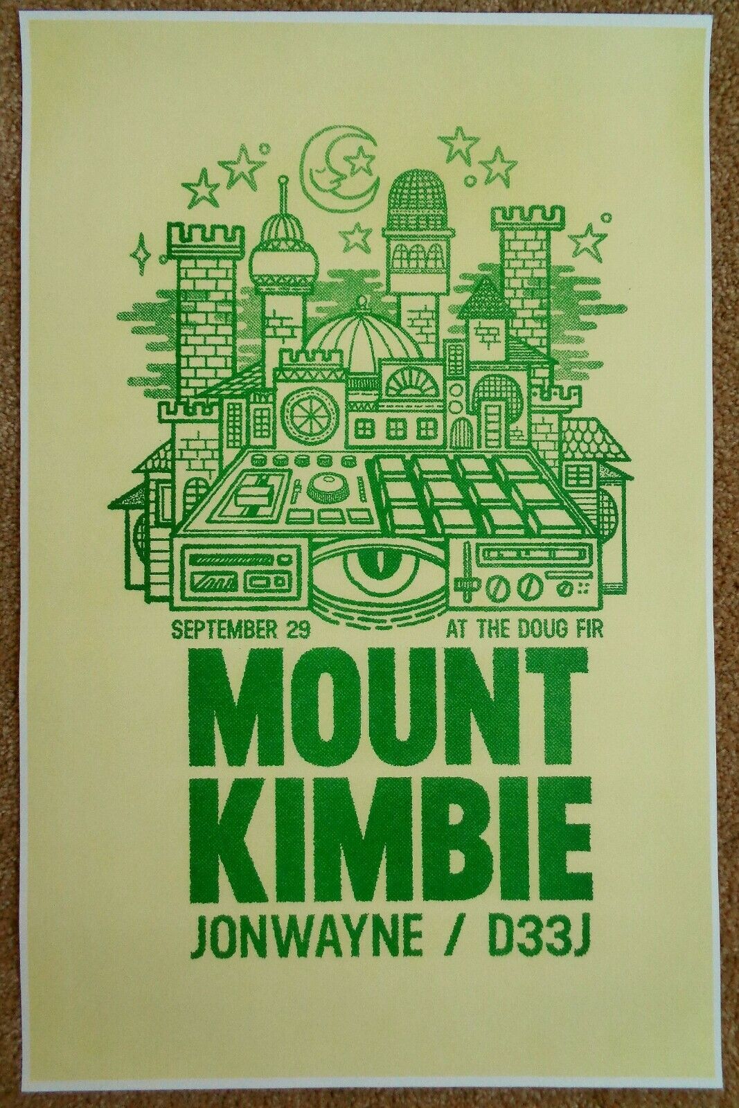 MOUNT KIMBIE 2013 Gig POSTER Portland Oregon Concert