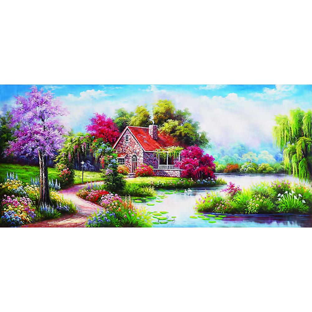 

Mountain Cabin - Special Shaped Diamond Painting - 100*50CM (Big Size), 501 Original