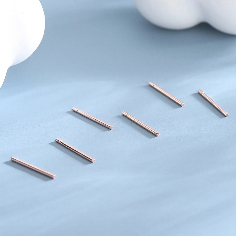 1 Pair 925 Sterling Silver Round Ear Studs