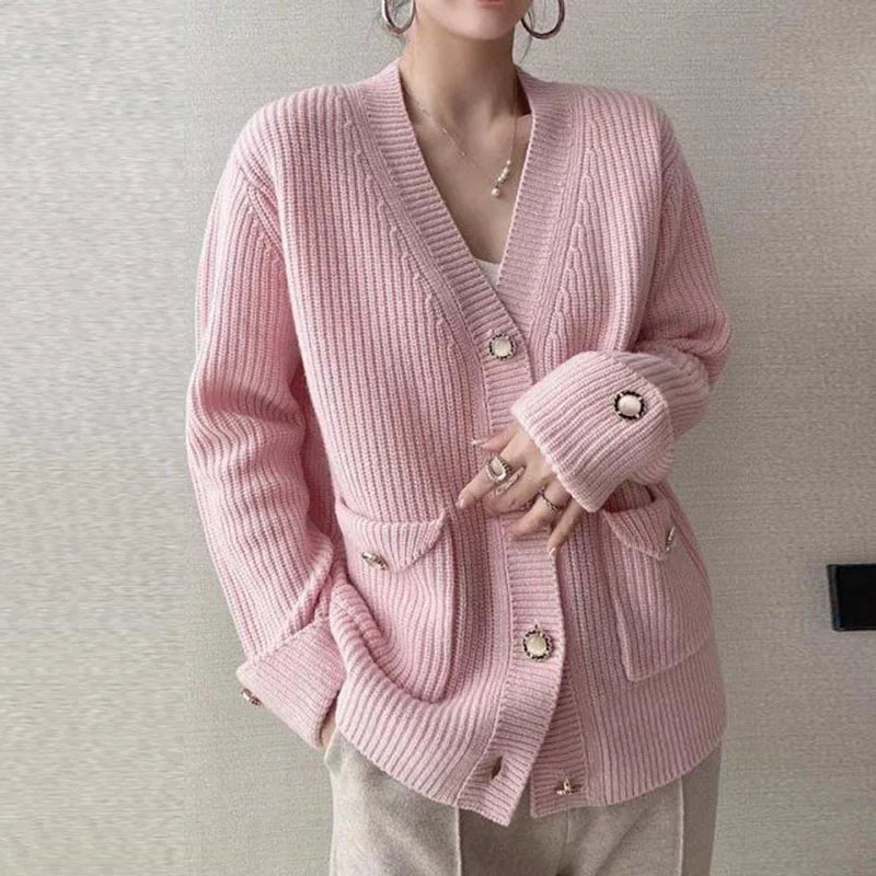 New Oversized Women's Sweater Cardigan Jacket Autumn Winter Loose Warm Sweaters Coat Female Casual Knit Sweaters Outerwear Aiertu