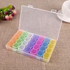 28 Slot Kunststoff Aufbewahrungsbox Nagel Strass Schmuck Vitrine (bunt)