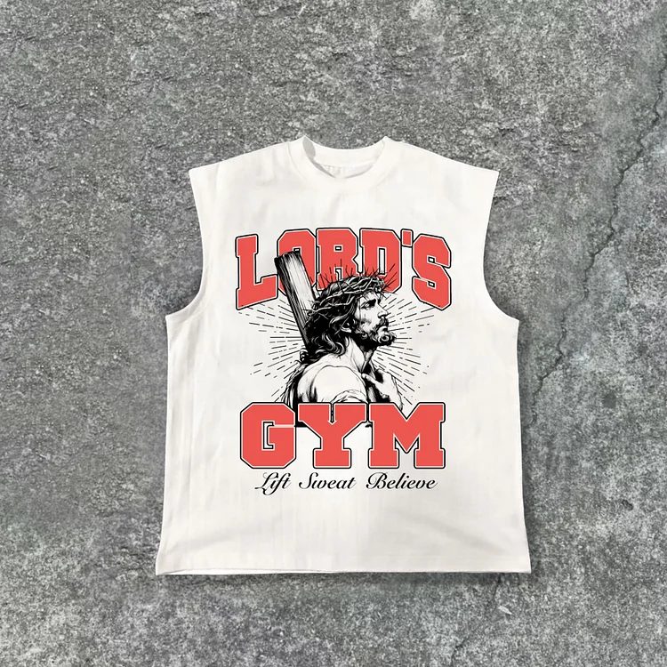 Jesus, God, Gospel, Sports, Letters - Lord's Gym - Printed Pattern Cotton Street Tank Top