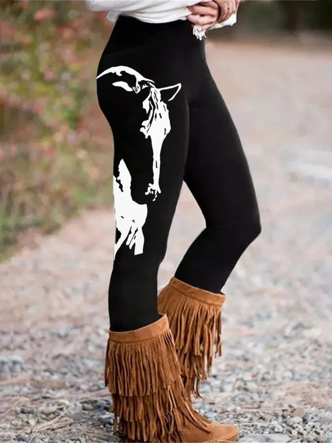 🔥Buy 4 get 10% off🔥Women's Horse Silhouette Print Leggings