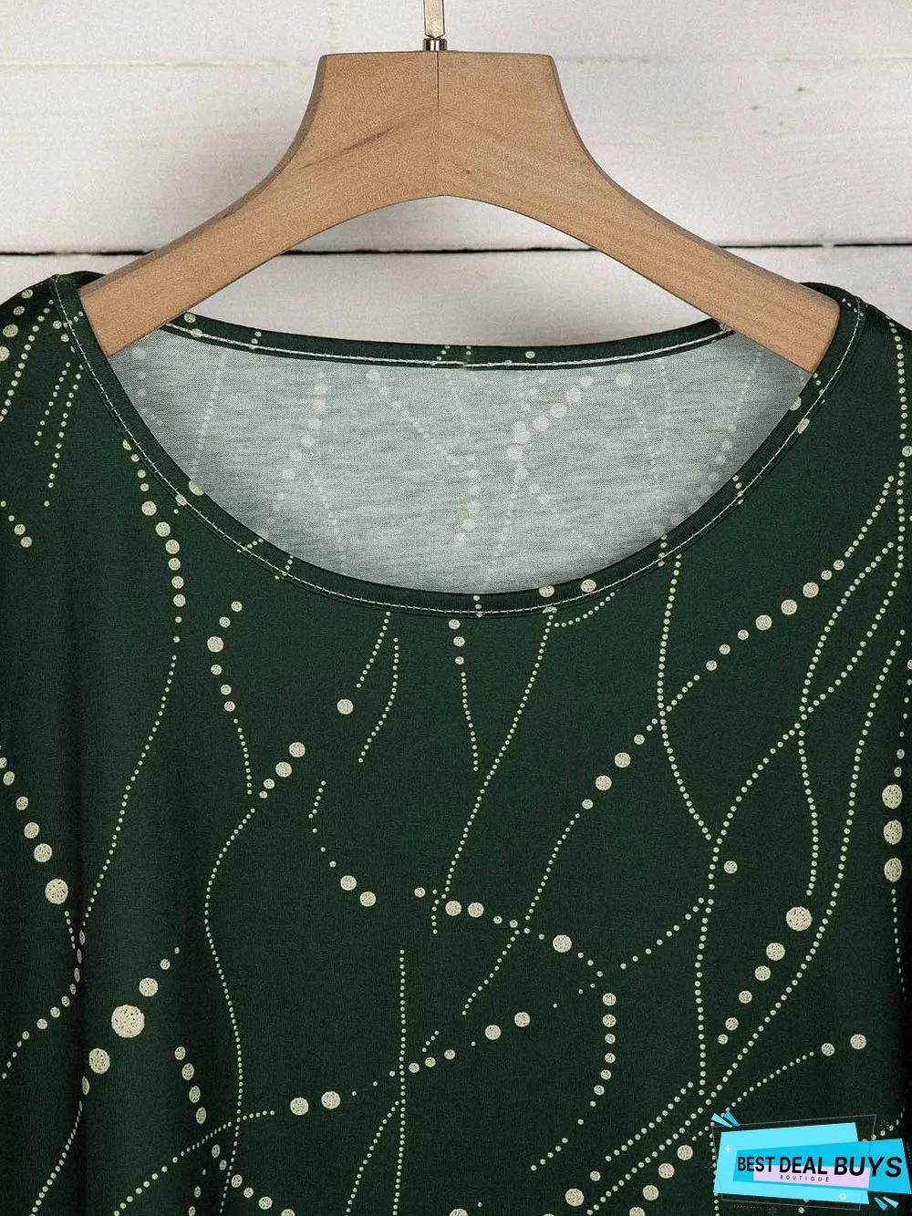 Cotton-Blend Half Sleeve Tunic Top